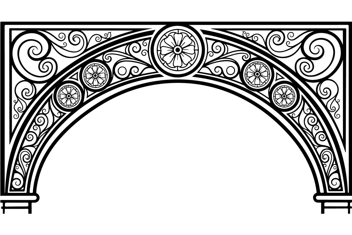 Ornamental Floral Arch Engraving, a Decorative Illustration by Designer_Momina (Photo 10 of 21)
