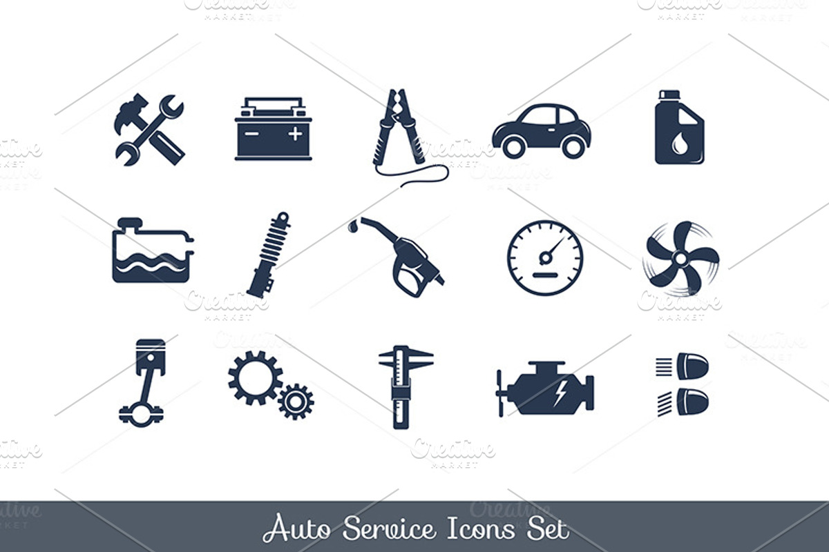 Auto service icons set, an Icon by Teneresa (Photo 2 of 2)