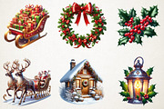 Festive Winter Holiday Clipart, a Seasonal Illustration by RobertsArt (Thumbnail 2 of 7)