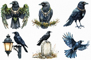 Watercolor Creepy Crow Clipart, an Illustration by Craft Nest (Thumbnail 4 of 6)