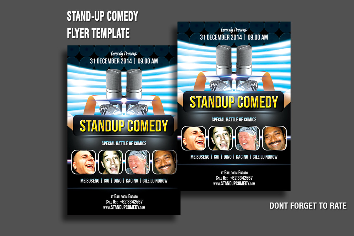 Stand-Up Comedy Flyer Template, a Stationery Template by mesuka (Photo 1 of 2)