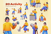 Daily Activity 3D Characters, a Characters & Person 3D Model by Rakata Studio (Thumbnail 5 of 6)