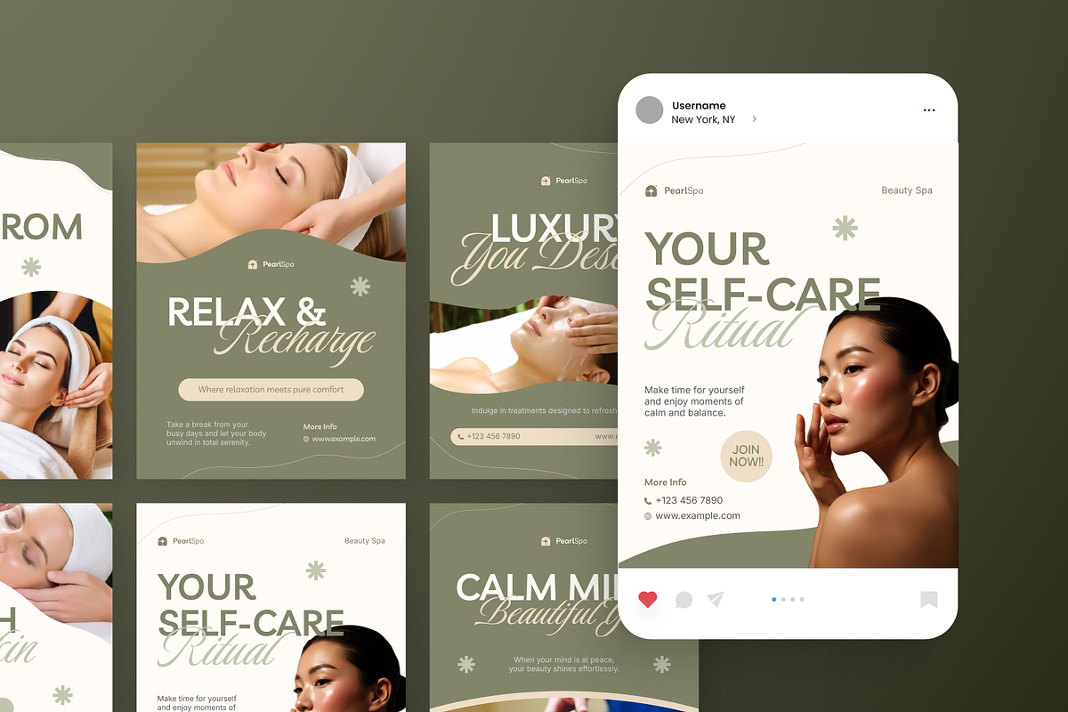 Beauty Spa Instagram Post, a Social Media Template by Annora Studio (Photo 3 of 6)