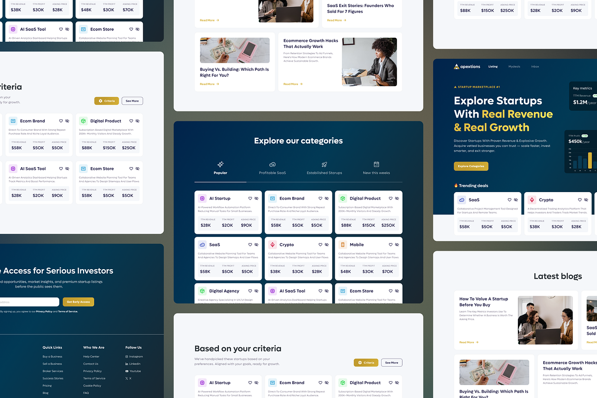 Apextions - Startup Marketplace WebKit preview 7