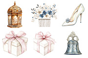 Watercolor Wedding Clipart Bundle, a Seasonal Illustration by CitraGraphics (Thumbnail 2 of 7)