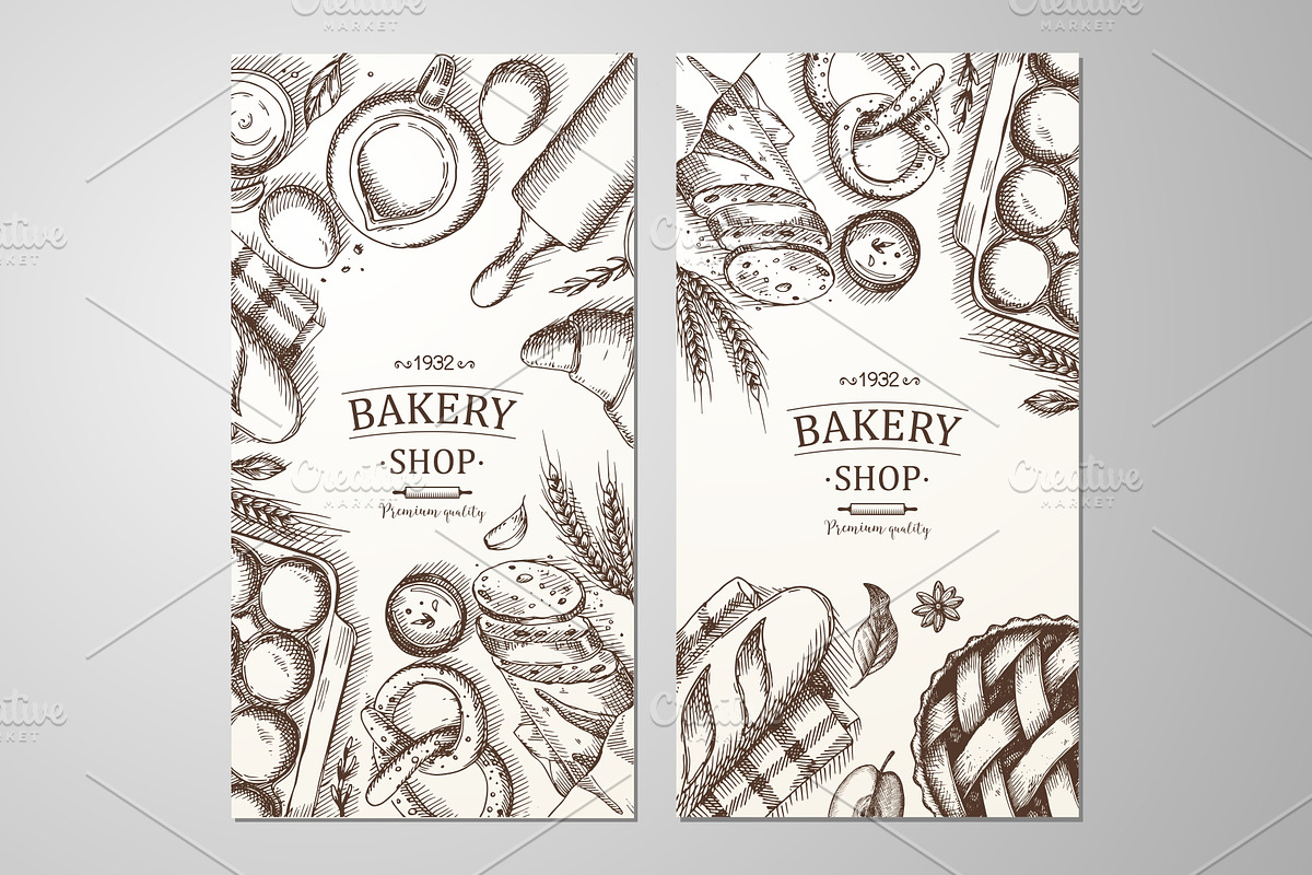Sketch Bakery Hand Drawn Set, a Food Illustration by natadanko (Photo 3 of 3)