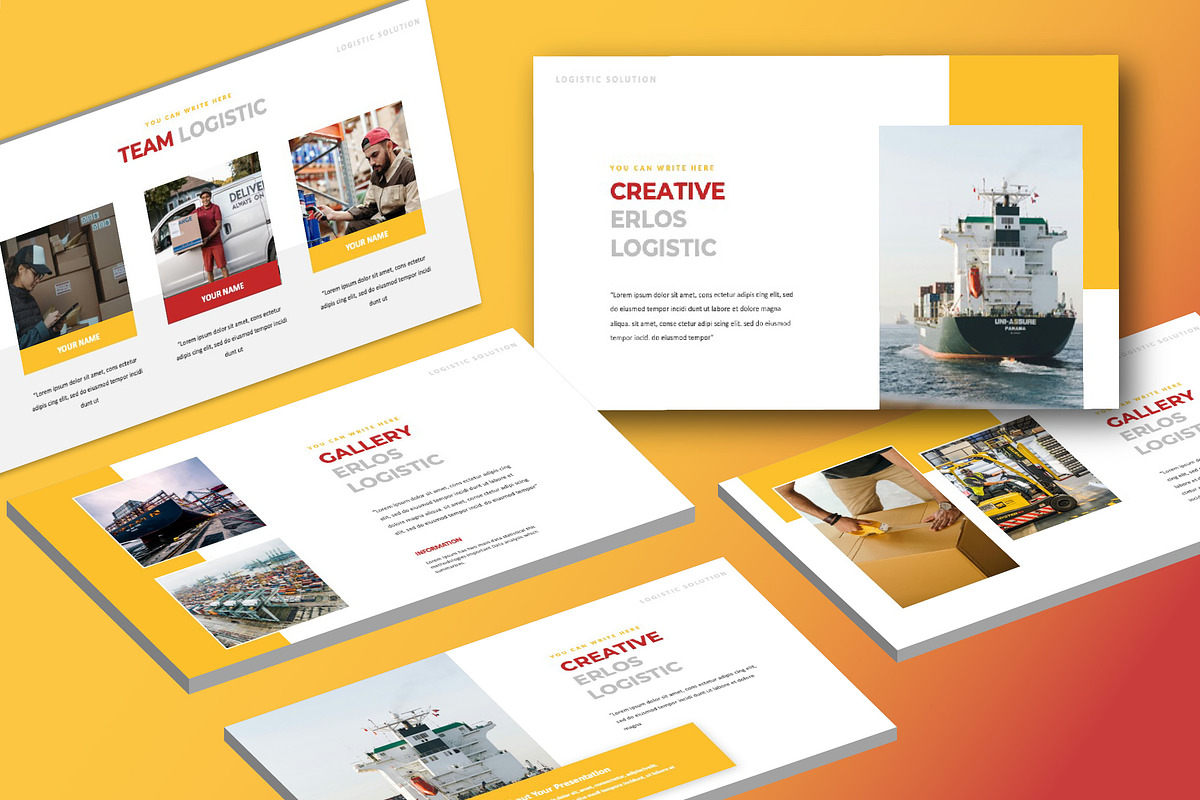 Erlos Logistic Google Slide, a Presentation Template by Overcloud (Photo 1 of 4)