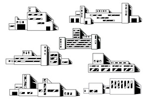 Set of industrial buildings., an Object Graphic by incomible