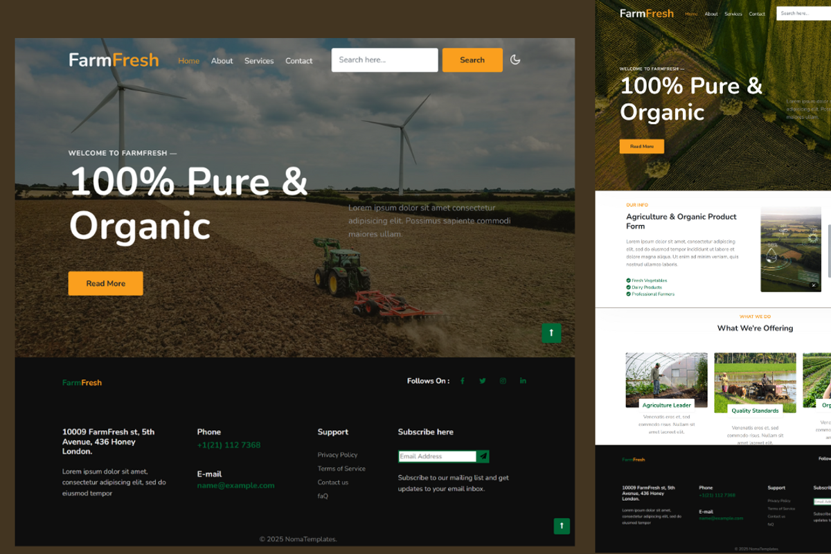 FarmFresh-Agricultural Template, a HTML Template by NomaTemplates (Photo 1 of 15)