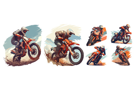 motorcycle rider set. man on, a Sport Illustration by Stock-Smart-Start