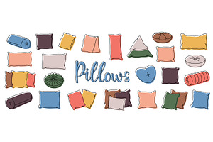 Comfortable pillows set. Orthopedic, a Healthcare Illustration by GraphiShop