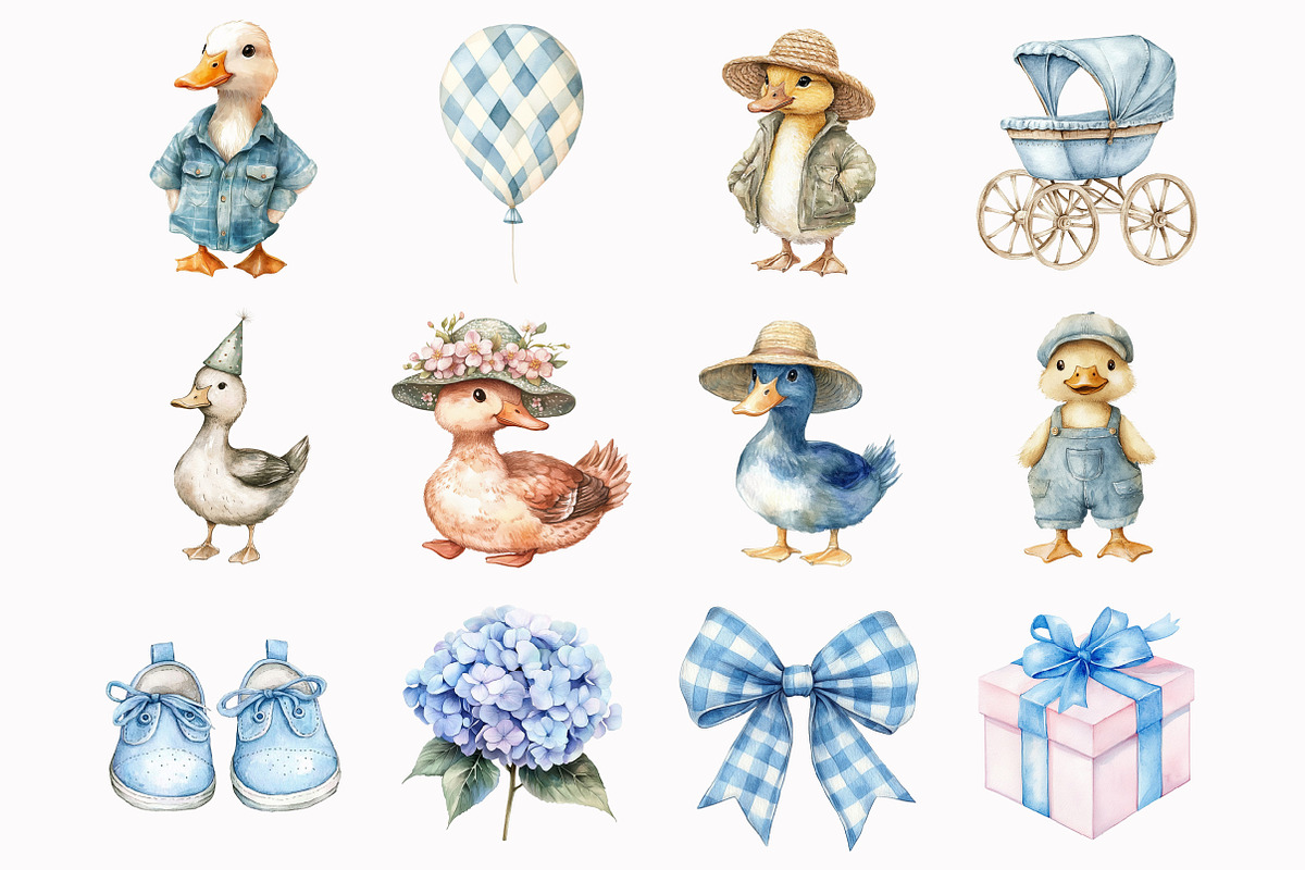 Watercolor Boy Goose Clipart, a Seasonal Illustration by Design Market (Photo 3 of 4)