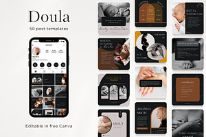 50 Doula Post Templates Dark, a Social Media Template by PatternLab.