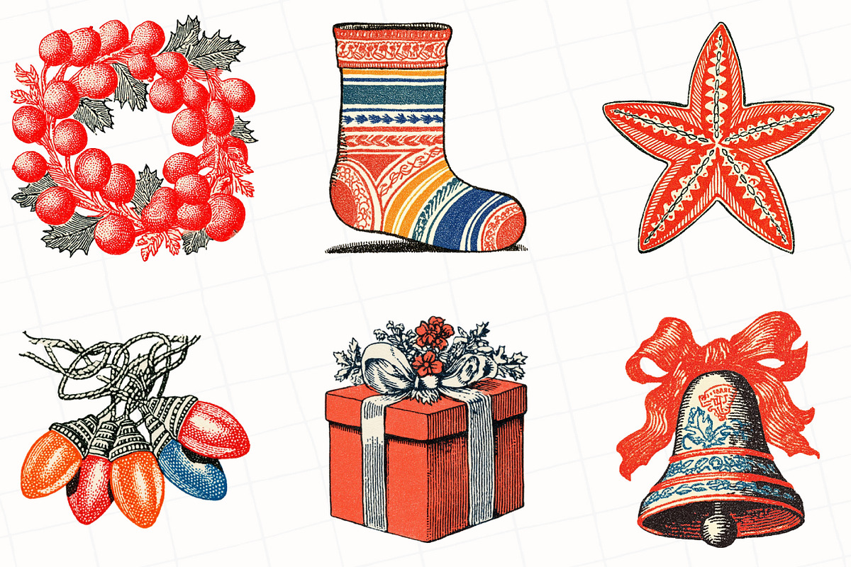Christmas Doodle Sublimation Clipart, an Illustration by OK Design (Photo 3 of 5)