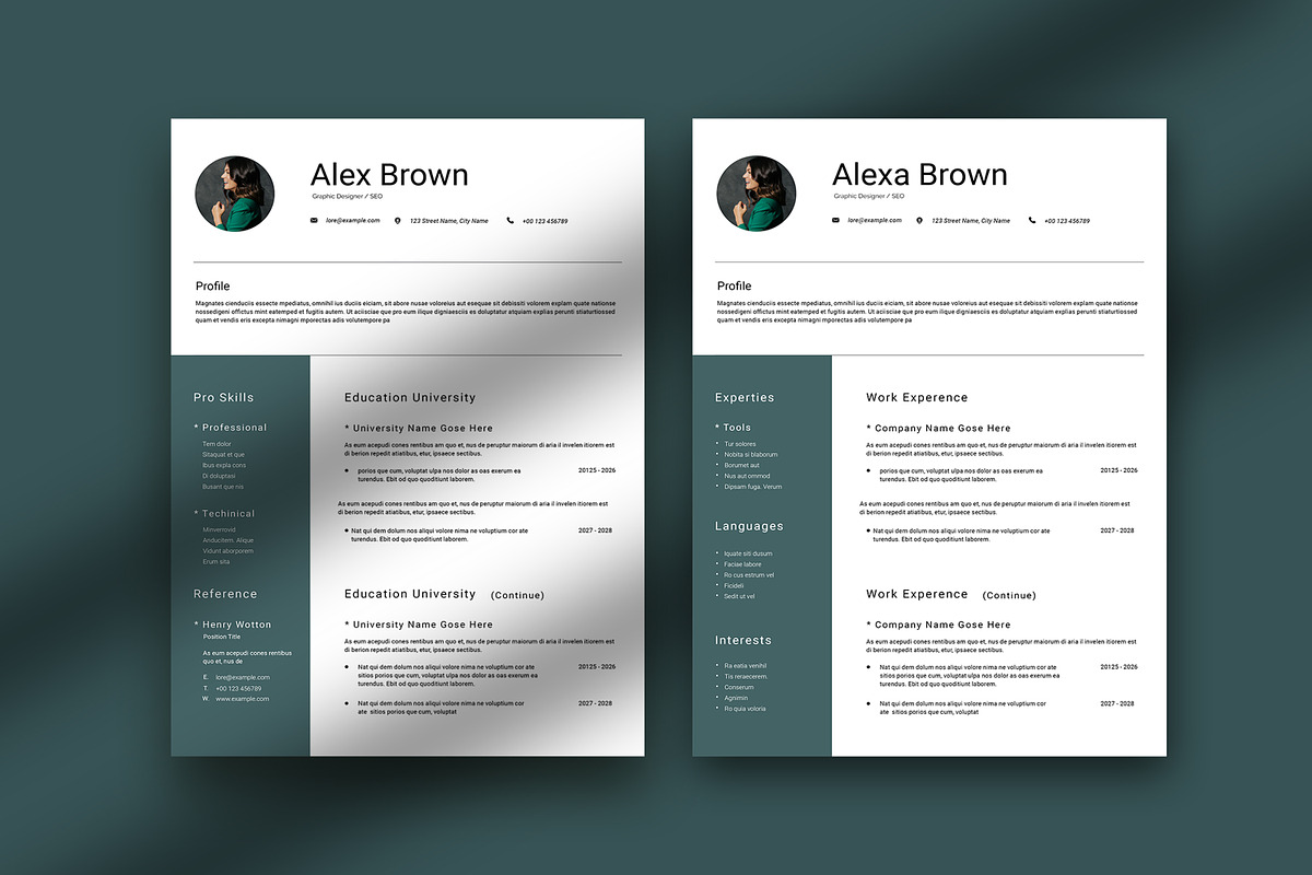 Creative Resume Template, a Resume Template by slidestock55 (Photo 6 of 6)