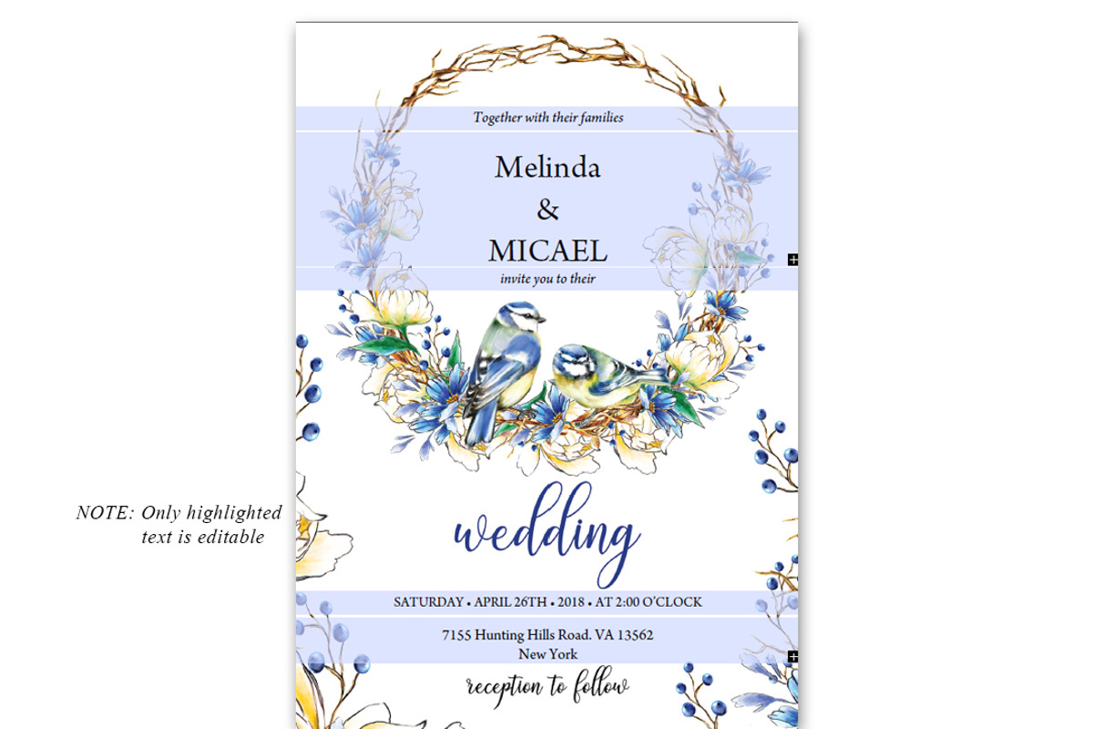 Romantic Peony Forest Wedding Invite, a Stationery Template by DreamsClipArt (Photo 4 of 7)
