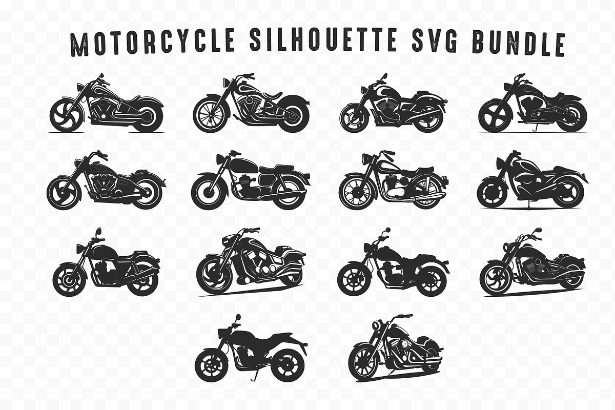 Motorcycle SVG Silhouette Bundle, a Transportation Illustration by Gfx Expert Team (Photo 1 of 3)