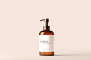 Amber Glass Pump Bottle Mockups, a Cups & Container Mockup by pmvch (Thumbnail 1 of 10)