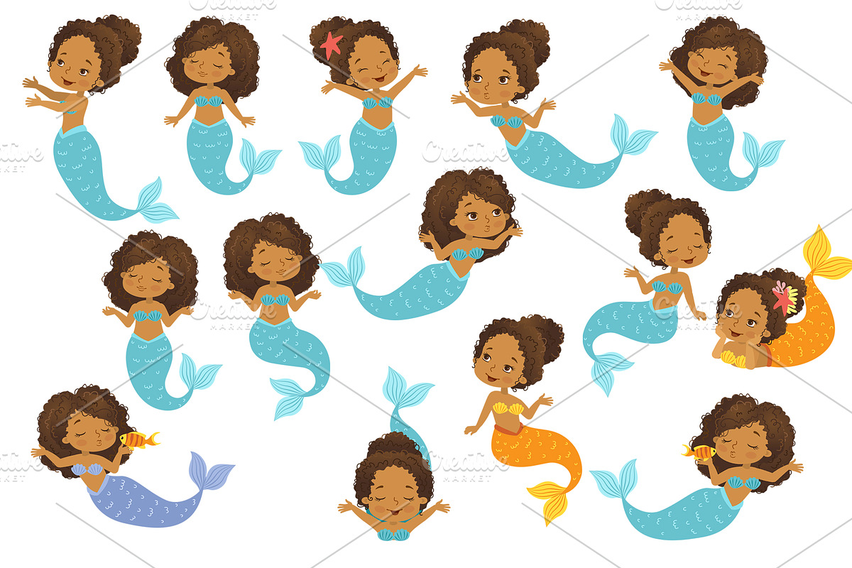 Mermaid african american ethnicity, a Person Illustration by Nataliia Toporovska (Photo 3 of 4)