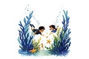 Prompt Ocean Brushstroke Clipart, a Decorative Illustration by Creative design (Thumbnail 3 of 7)