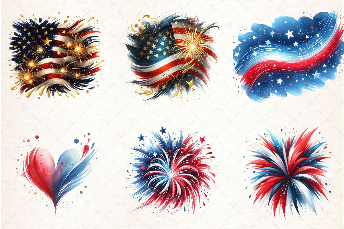 4th of July Brushstroke Sublimation, an Illustration by Libby Wishes (Photo 3 of 12)