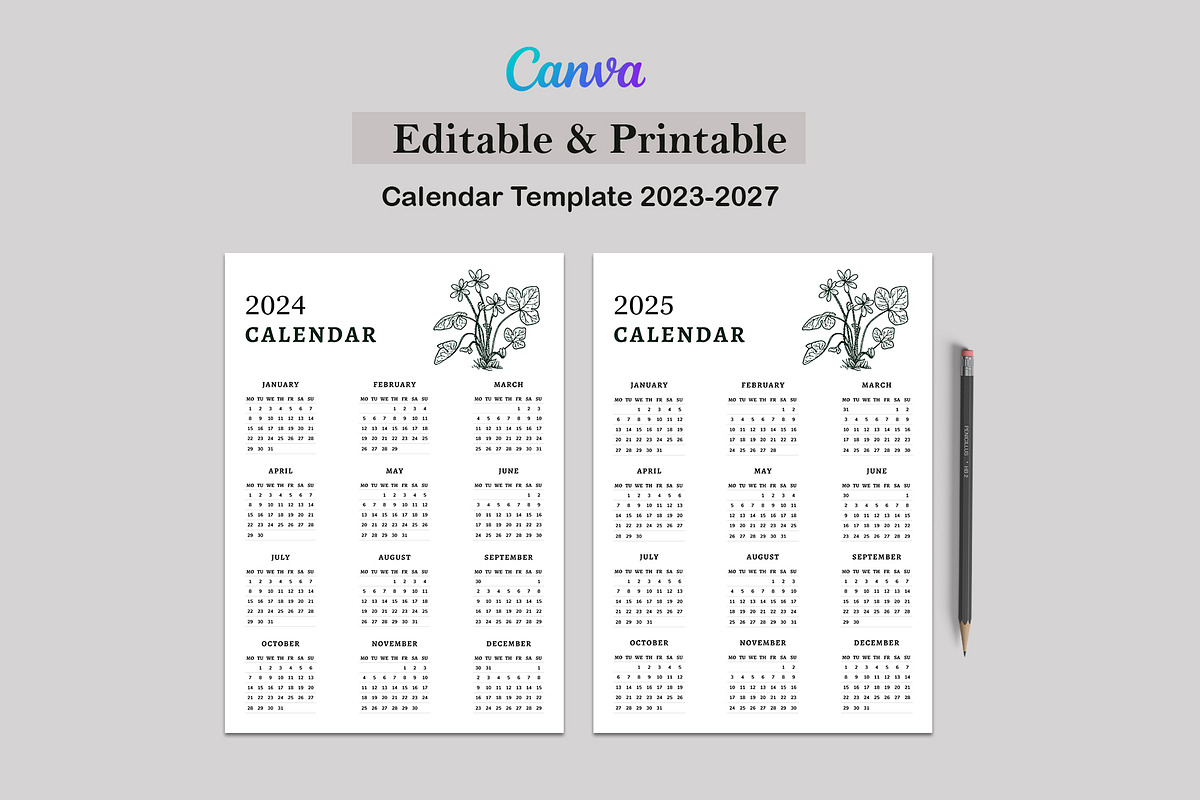 Calendar Templates 2024-27, a Stationery Template by Design Zone (Photo 1 of 5)