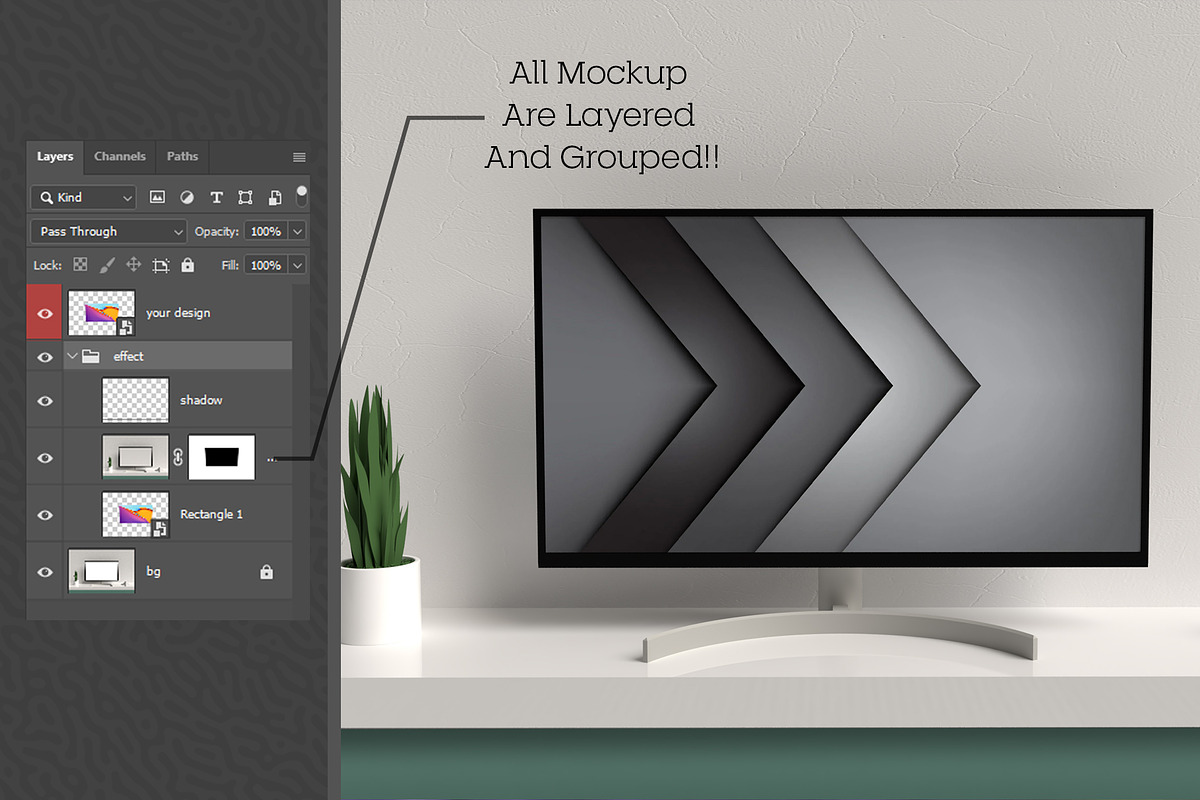 Monitor Display Mock-up #01, a Product Mockup by alexandeerco (Photo 4 of 5)