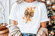 AutumnTeacher Pencil Bow PNG, an Illustration by Sublimation Artist (Thumbnail 3 of 9)