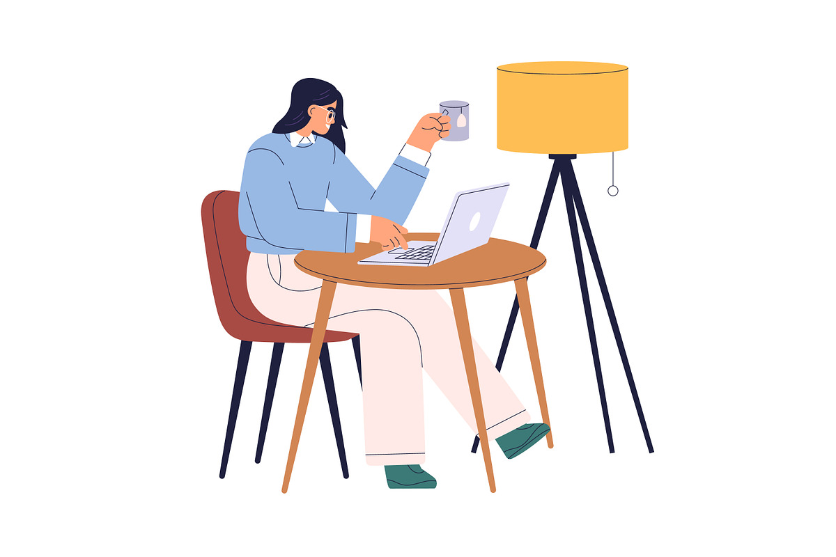 Business women work at computer set, a Work Illustration by Good Studio (Photo 4 of 4)