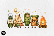 Cute Kawaii Camping Doodle PNG, a Seasonal Illustration by CraftArtStudio (Thumbnail 1 of 4)