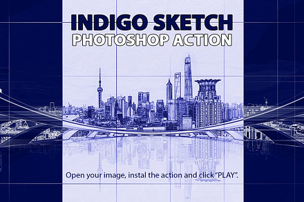Indigo Sketch Photoshop Action