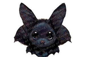 Cute Bat Clipart Halloween Art