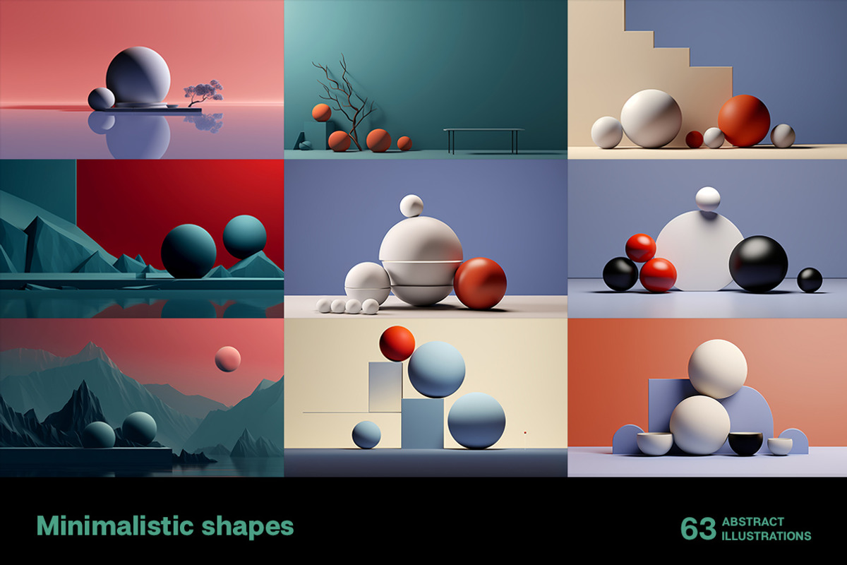 Minimalistic shapes. 63 images, a Decorative Illustration by Handmadefont (Photo 10 of 13)