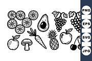 Hand Drawn Fruit Clipart Set, an Illustration by designvectx (Thumbnail 1 of 3)