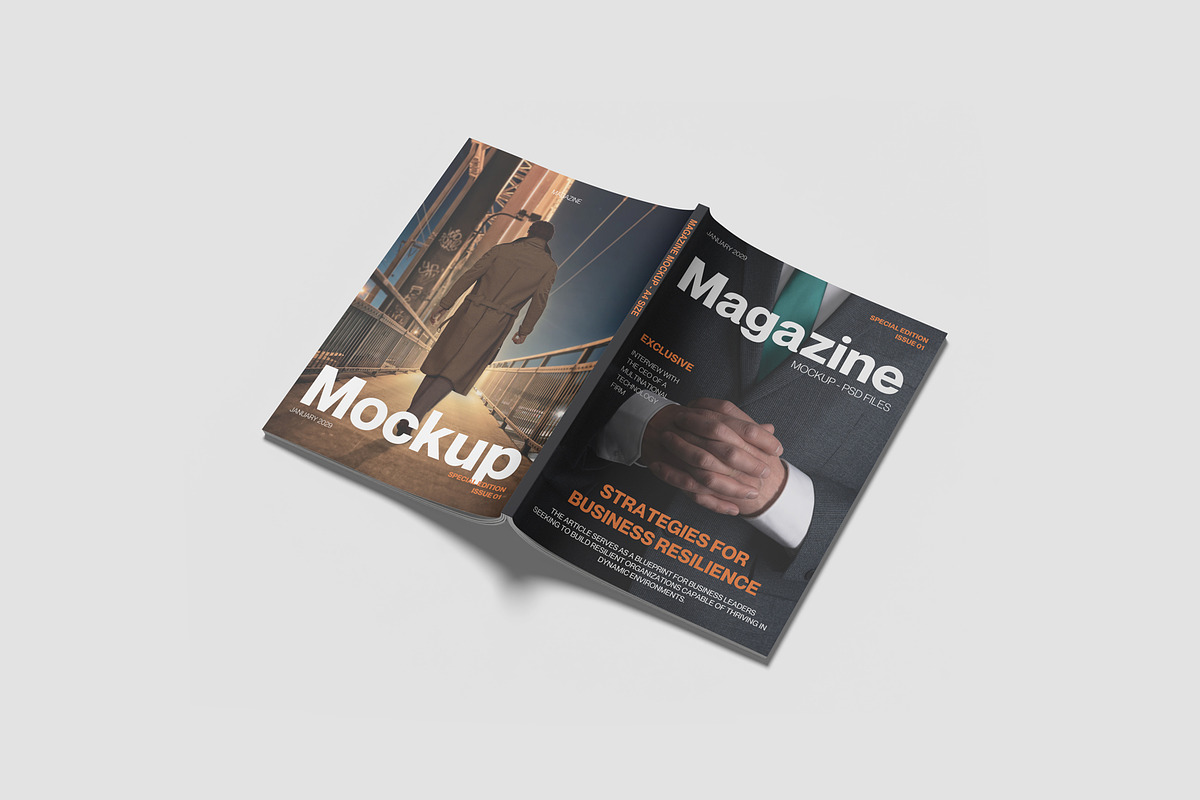 A4 Magazine Mockup Kit, a Books & Magazine Mockup by graphiccrew (Photo 6 of 16)