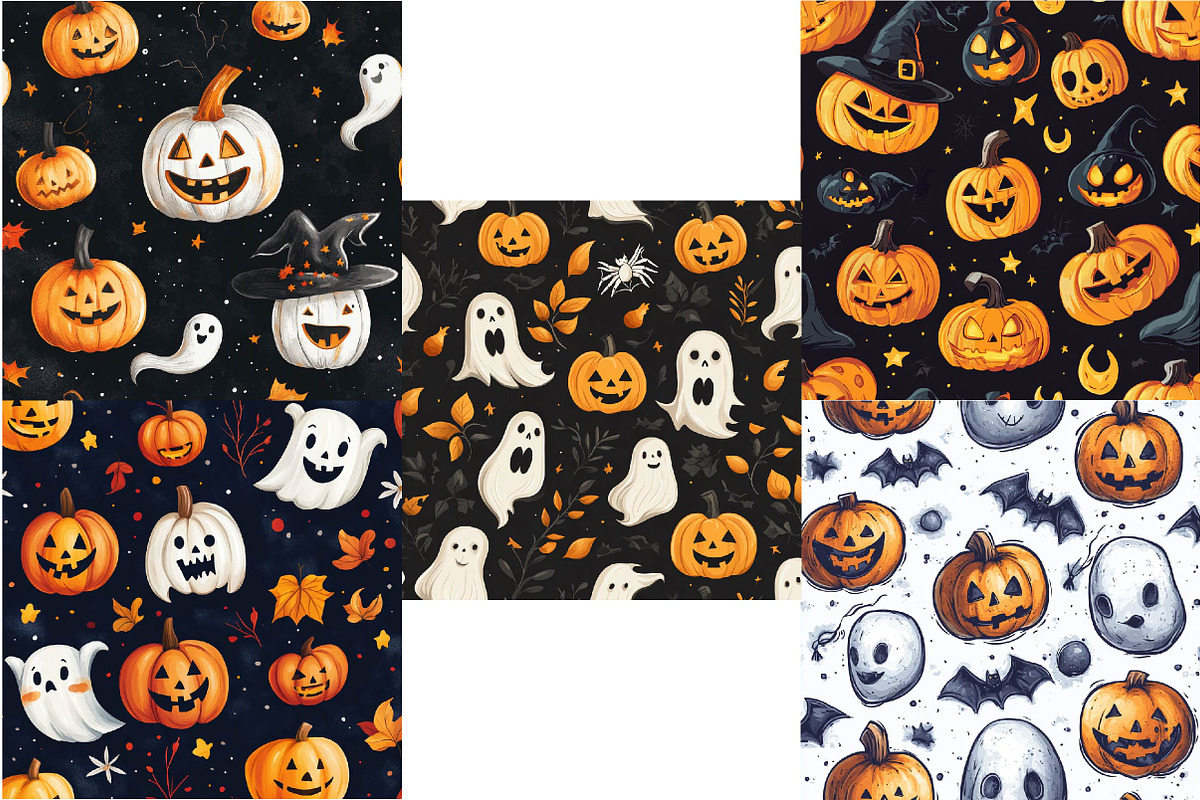 Happy Cute Halloween Seamless Patter, an Illustration by DreamPrint404 (Photo 2 of 4)