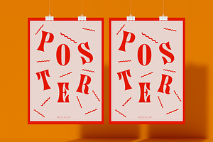 Two Hanging Posters Mockup, an Advertising Mockup by Hubzway