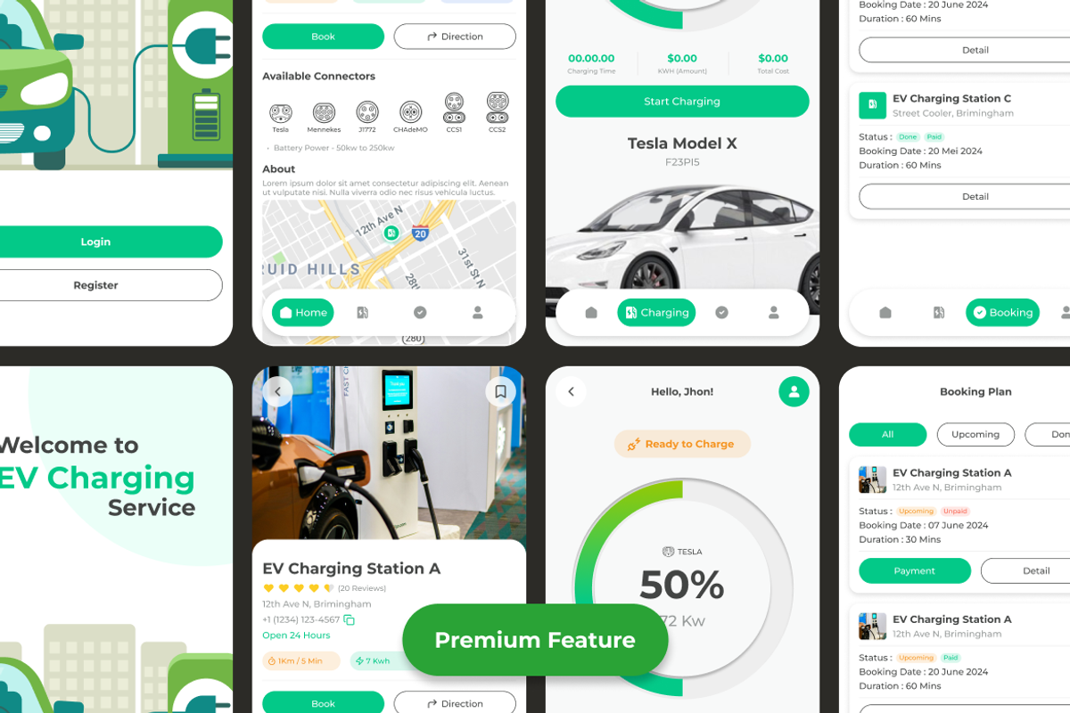 EV Charging App Mobile UI KIT, an App Template by UICreative (Photo 2 of 4)