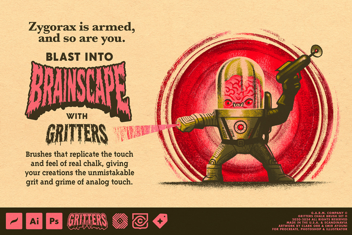 Gritters Chalk Brushes (Photoshop), a Brush Add-On by G.A.R.M. Company (Photo 2 of 13)