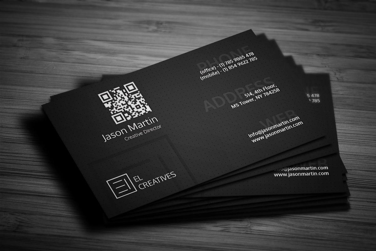 Clean Dark Business Card, a Business Card Template by bouncy (Photo 1 of 4)