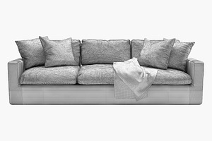 Vogue Three-seat Sofa 3d Model