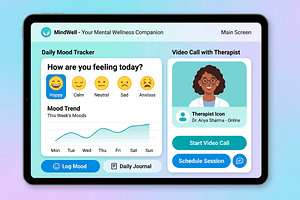 Digital health tracking interface on tablet, a Photo by DanFLCreativo