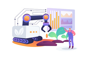 AI Robotic Farming Equipment, a Technology Illustration by Visual Generation