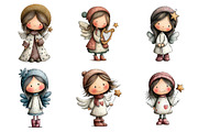 Cute Winter Angel Clipart, an Illustration by DreamArtGraphic (Thumbnail 3 of 4)