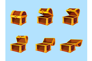 Empty chest animation. Wooden chests, an Illustration by Stock-Smart-Start
