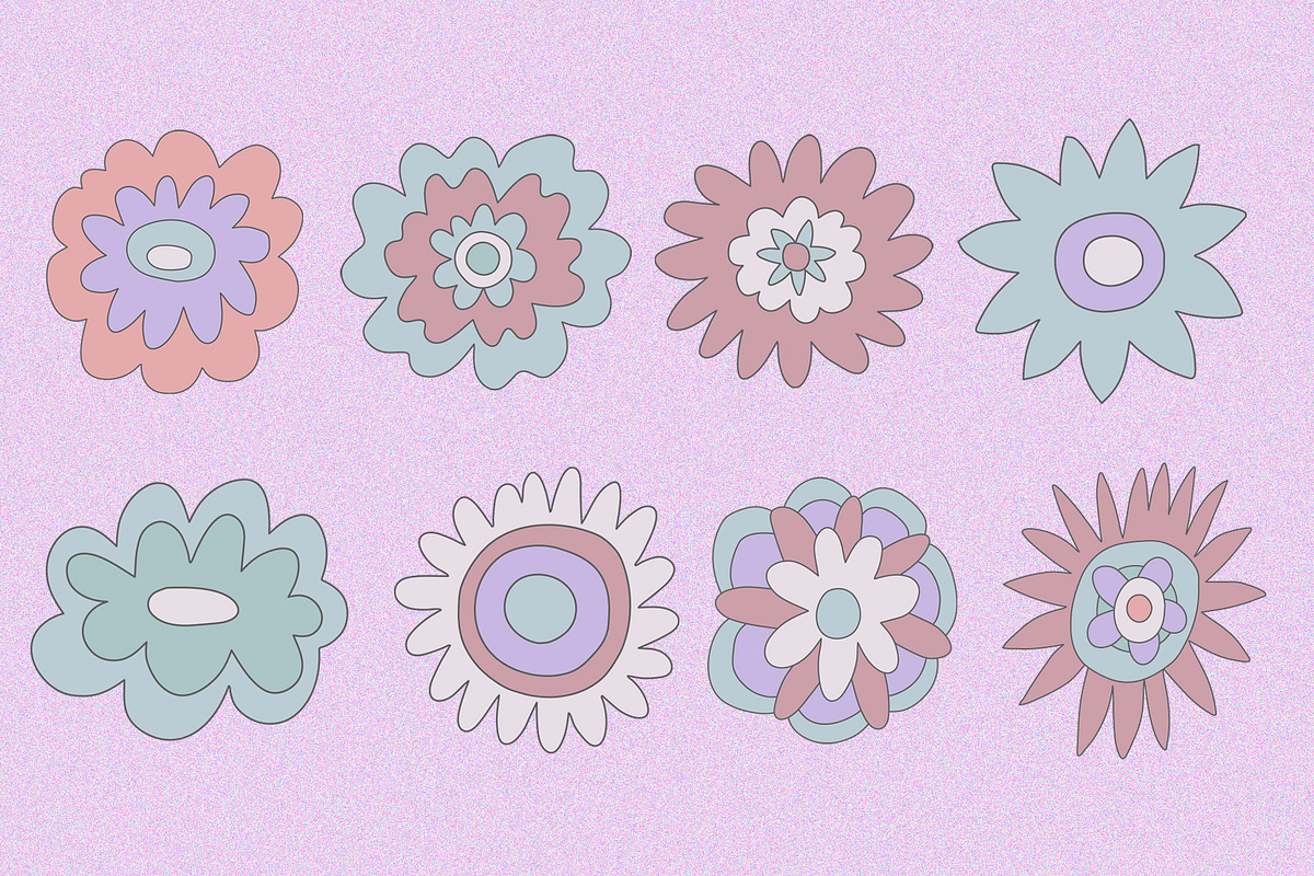 HIPPIE 70s FLOWERS-INSTAGRAM CREATOR, an Illustration by okchizh (Photo 9 of 13)