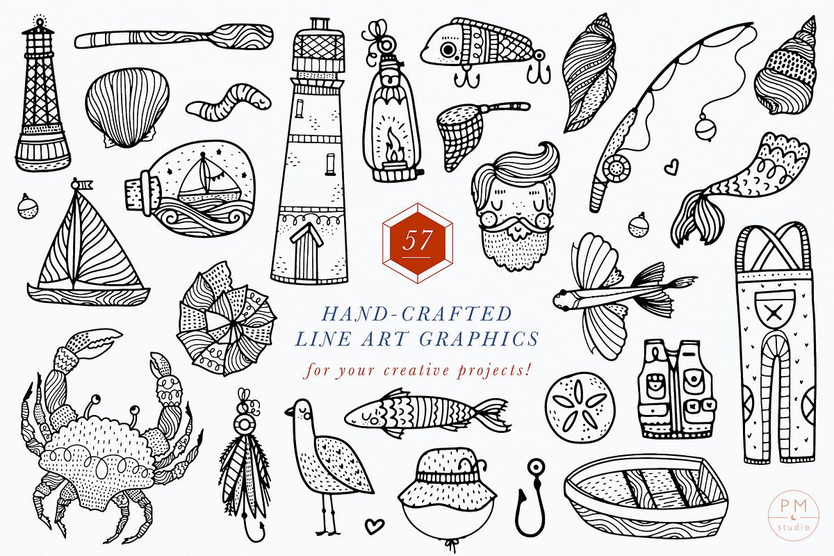 Coastal Hand Drawn Clip Art, a Graphic by PetiteMarket (Photo 2 of 3)