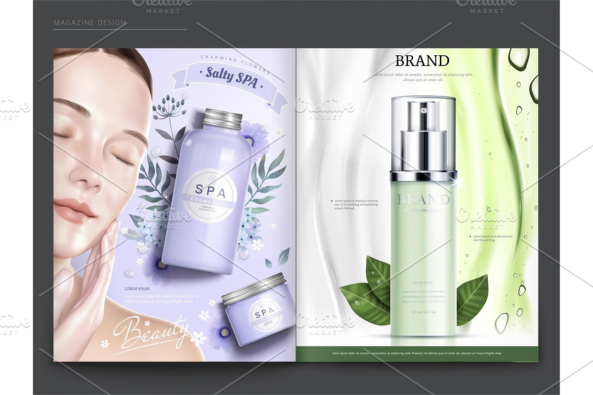 Cosmetic magazine template, a Magazine Template by TotallypicRF