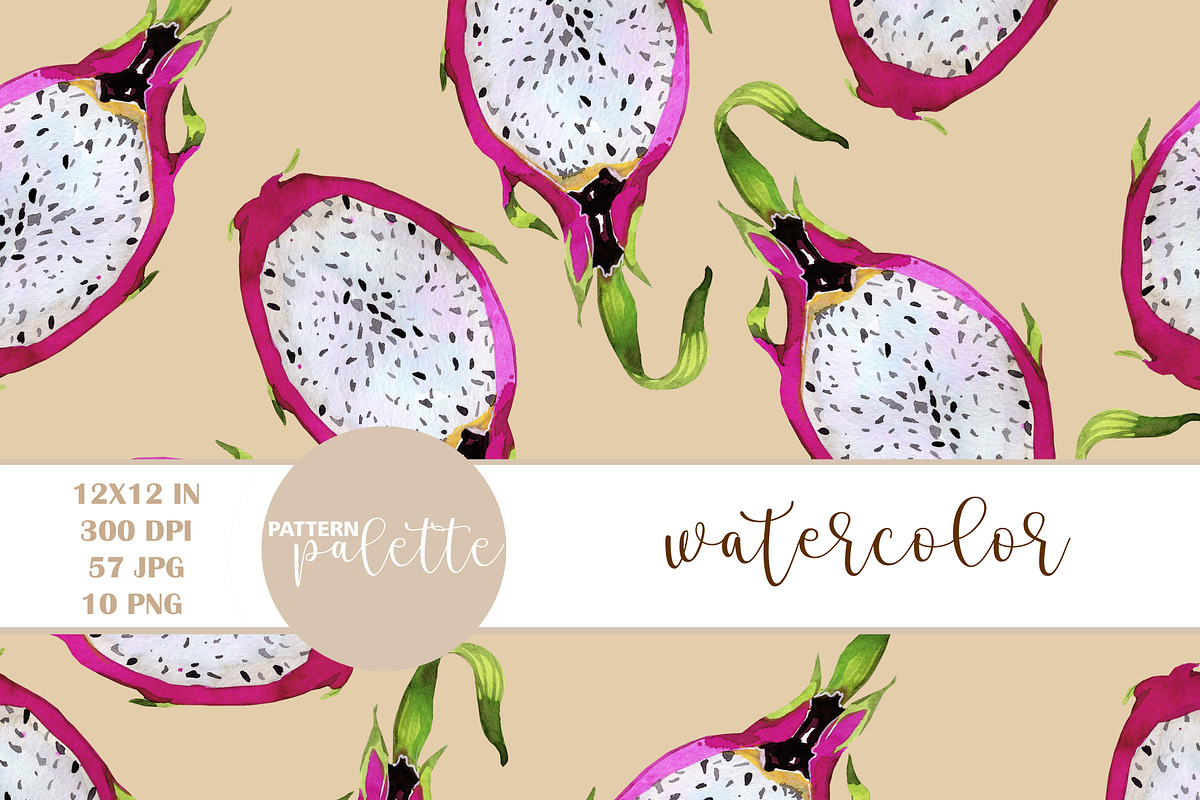 Watercolor Exotic Fruits Patterns, a Pattern Graphic by PatternPalette (Photo 13 of 15)