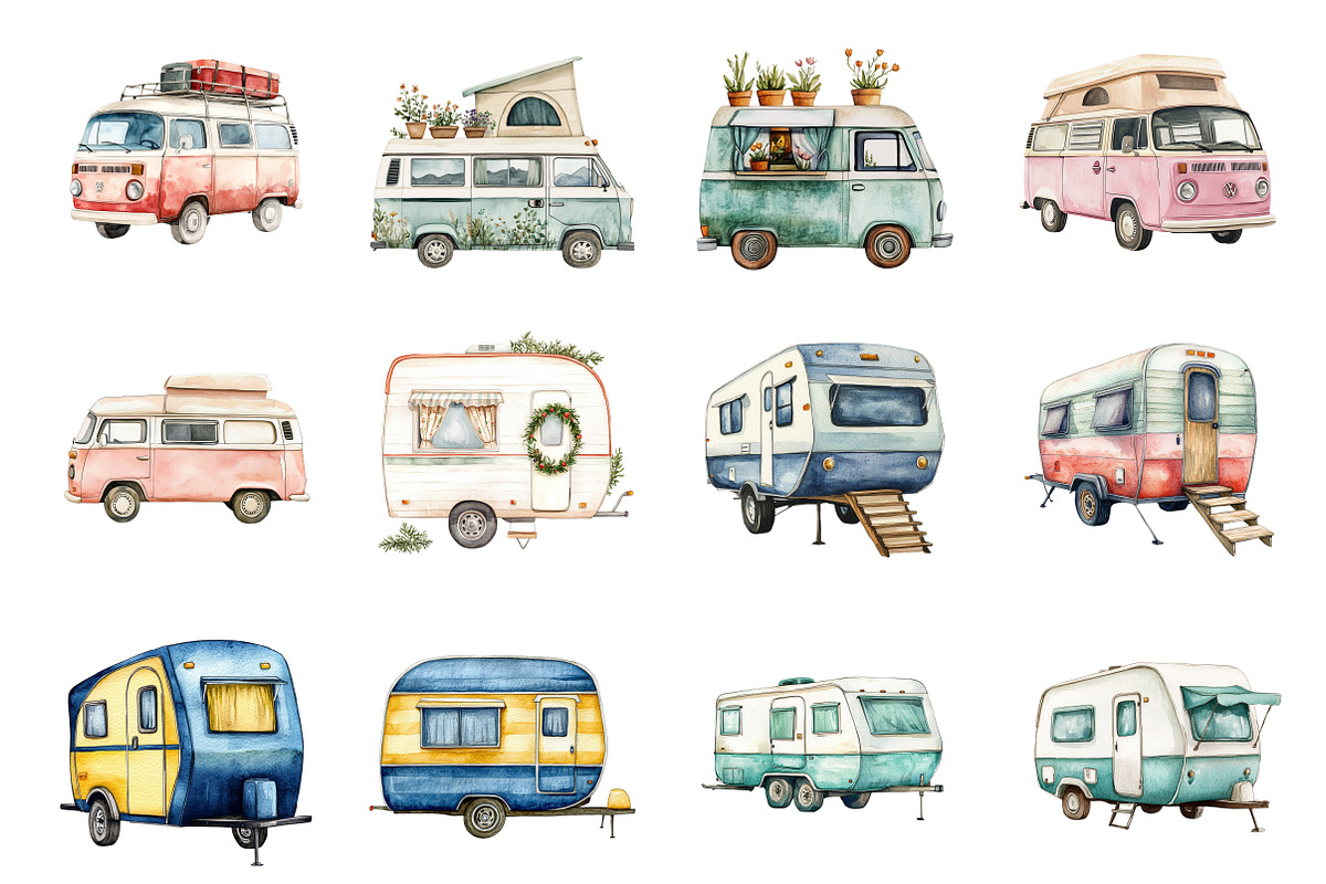Happy Campers Clipart, an Illustration by Design Market (Photo 4 of 4)